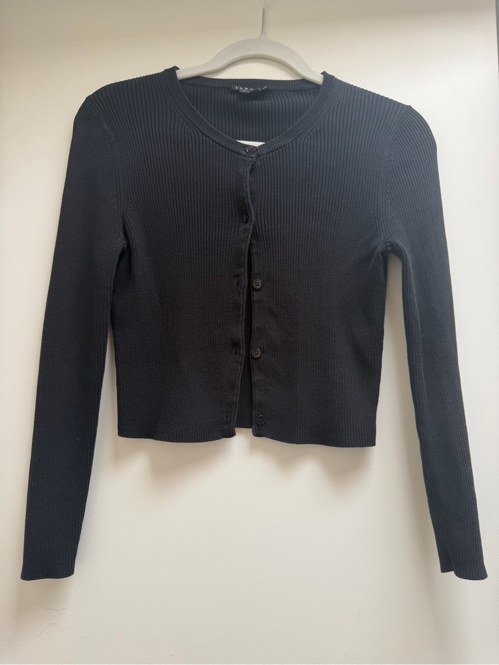 THEORY: Women’s Black Cardigan (Size: Small) 100% Cotton